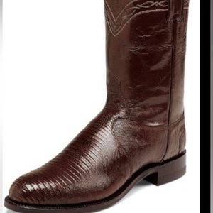 Vintage Justin Mens Teju Lizard Roper Western Boot
